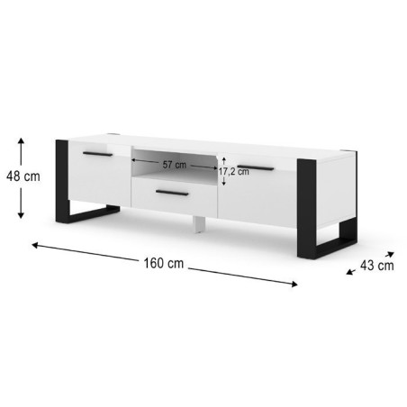 TV-Möbel Nuka 160cm Weiss