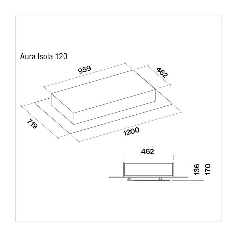 Dunstabzugshaube AURA ISOLA 120 W FALMEC