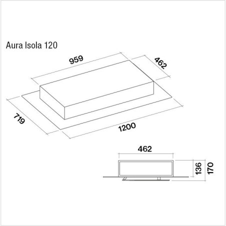 Dunstabzugshaube AURA ISOLA 120 W FALMEC