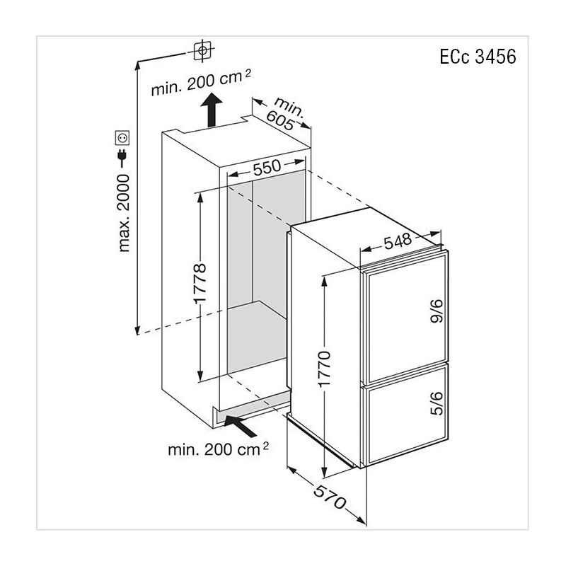ECC-3456-21 LIEBHERR Combiné réfrigérateur-congélateur