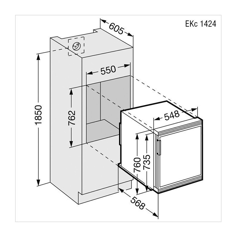 EKC-1424-21 LHD LIEBHERR Réfrigérateur blanc