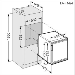 EKCN-1424-21 LHD LIEBHERR Réfrigérateur  noir