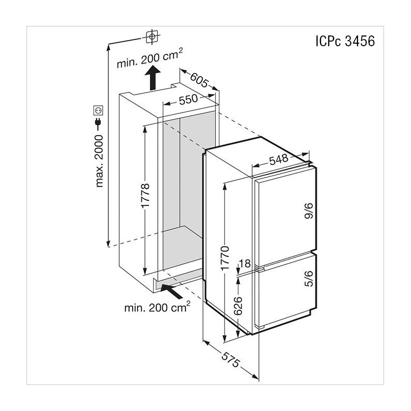 ICPC-3456-21 LIEBHERR Combiné réfrigérateur-congélateur