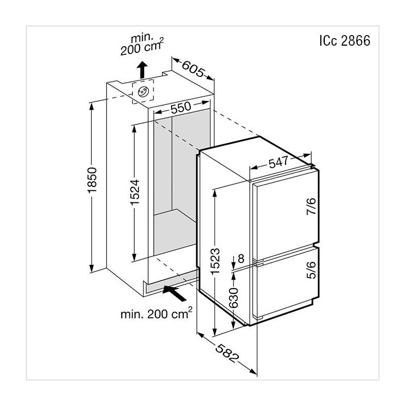 ICC-2866-21 LIEBHERR Combiné réfrigérateur-congélateur