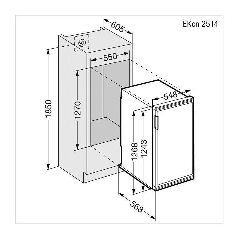 EKCN-2514-21 LHD LIEBHERR Réfrigérateur noir