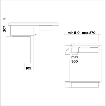 QUANTUM 84 FALMEC Dunstabzugshaube Arbeitsplatte 84 cm