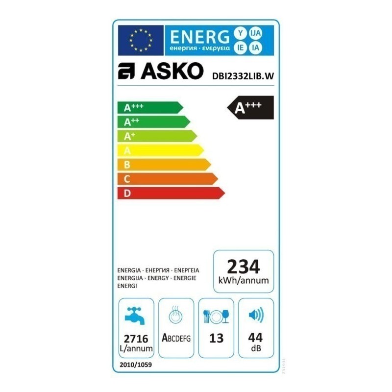 ASKO Lave-vaisselle à intégrer Classic 60 cm DBI2332LIB W
