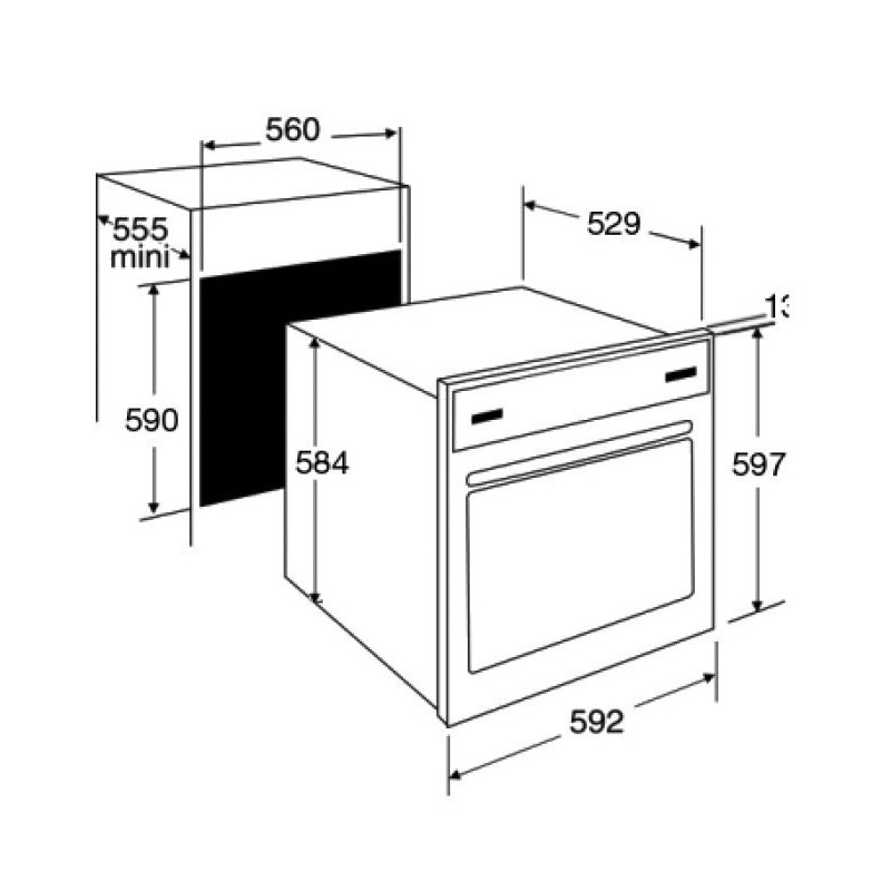 BRANDT Backofen 60 cm BOH7532BBH-1