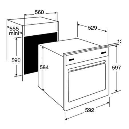 BRANDT Backofen 60 cm BOH7532BBH-1