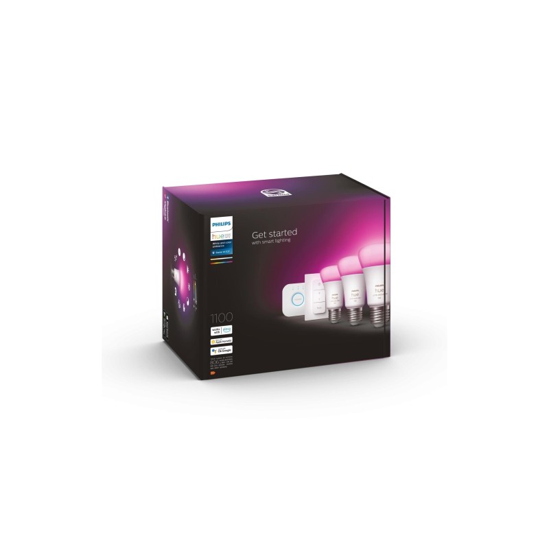 Éclairage intelligent|Philips Hue Kit de départ White & Color Ambiance, 3 x E27, 75 W