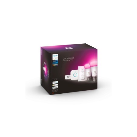 Éclairage intelligent|Philips Hue Kit de départ White & Color Ambiance, 2 x E27, 75 W, Bridge