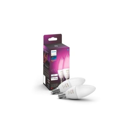 Éclairage intelligent|Philips Hue Ampoule White & Color Ambiance, E14, 2 pièces, BT