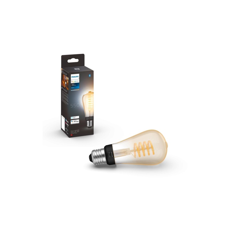 Éclairage intelligent|Philips Hue Ampoule White Ambiance, E27, Filament, Edison, BT