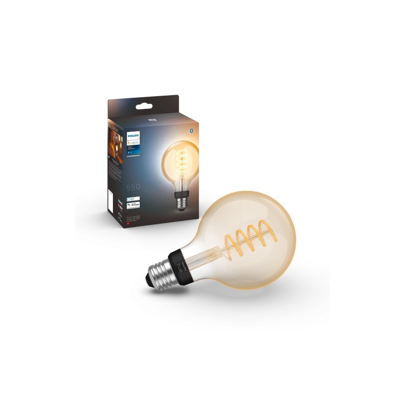 Éclairage intelligent|Philips Hue Ampoule White Ambiance, E27, Filament, Globe, BT