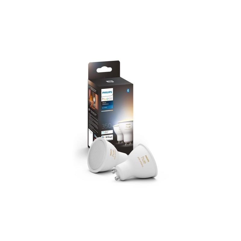 Éclairage intelligent|Philips Hue Ampoule White Ambiance, GU10, 2 pièces, BT