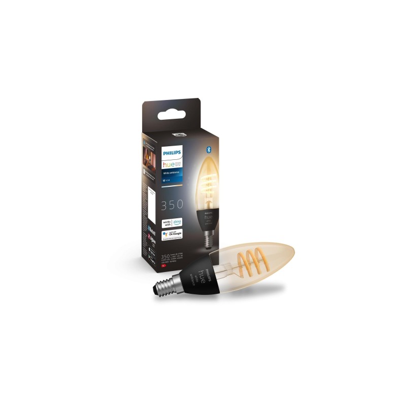Éclairage intelligent|Philips Hue Ampoule Ambiance blanche, 4,6 W, E14, filament